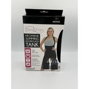 Slim & Trim Neoprene Slimming Hourglass Tank Size Medium Teal Black Back Support